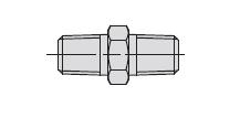 Accessories: Hydraulic Fittings â€“ Male connector 1 11/18 long, 1/4x3/8 NPTF (9674)