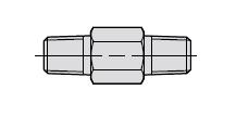 Accessories: Hydraulic Fittings â€“ Male connector. 2 Â¼ long, 3/8 NPTF male ends (9683)