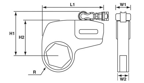 Bolting Tools: TWLC Low Clearance Torque Wrench â€“ Diagram
