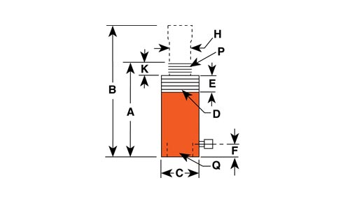 Cylinders: CBT Series - Threaded End - Diagram