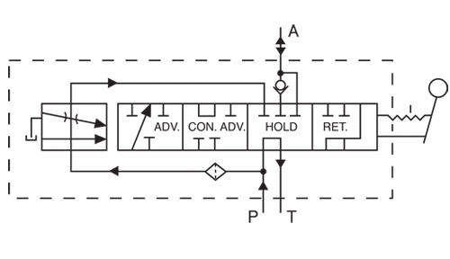 3-Way/4-Position Manual Pressure Compensated Valve (9609) â€“ Diagram 2